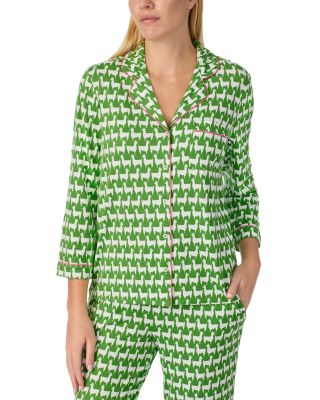 Brushed Jersey Three Quarter Sleeve Pajama Set