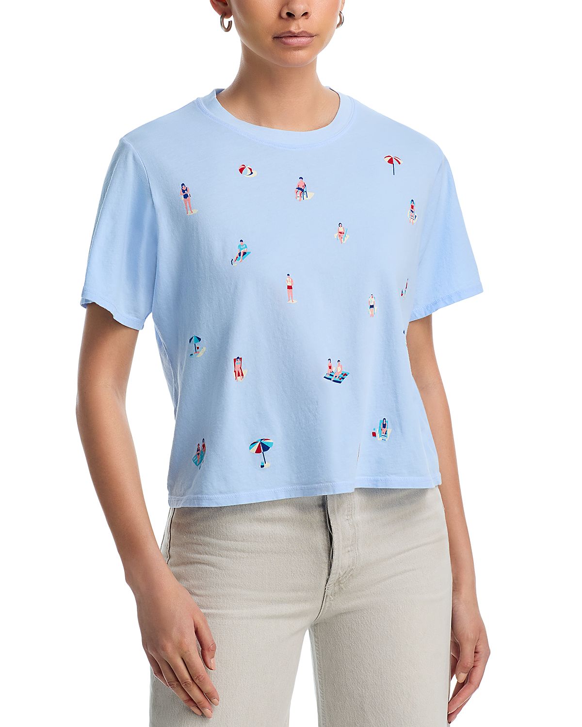Aqua Haley Beachgoers Boxy Crop Tee - Exclusive