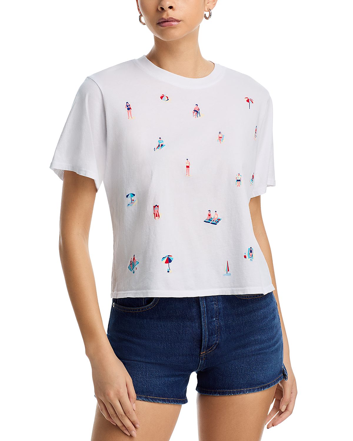 Aqua Haley Beachgoers Boxy Crop Tee - Exclusive