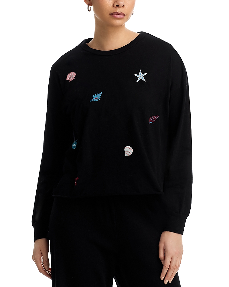 Aqua Emma Seashell Long Sleeve Tee - Exclusive