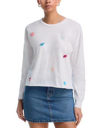 AQUA AQUA Emma Seashell Long Sleeve Tee - Exclusive | Bloomingdale's Women