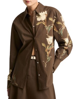 Placement Print Button Front Shirt