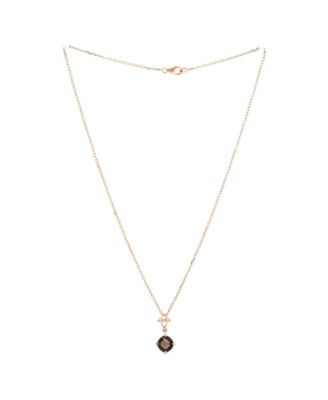  Indian Mystery Ryuse Necklace 18K Rose Gold with Smoky Quartz and Diamonds, 15.75"