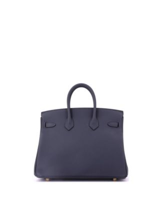 Birkin 25 Handbag Grey Swift with Permabrass Hardware