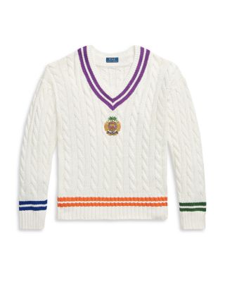 Embroidered Cotton & Linen Cricket Sweater