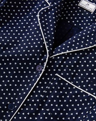 Woven Twill Midnight Hearts Classic Pajama Set