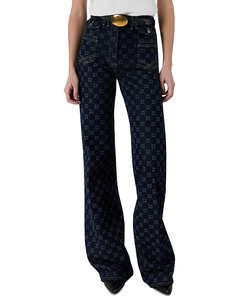 Gerard Darel Anna High Rise Flared Jeans in Blue