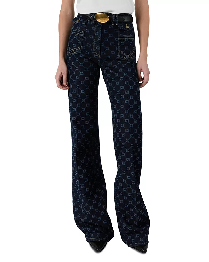 Gerard Darel Anna High Rise Flared Jeans in Blue