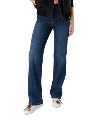 Avenie High Rise Straight Jeans in Blue