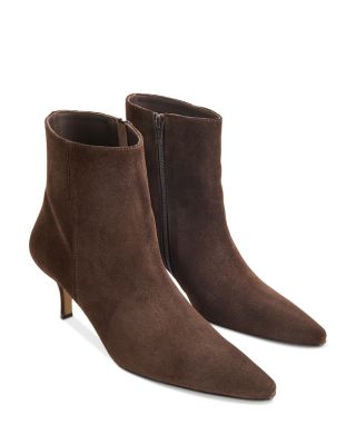 Women's Suede Pointed Kitten Heel Boots
