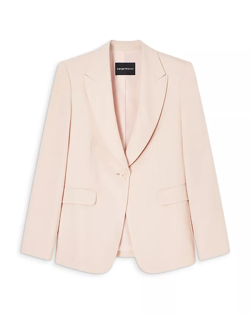 Emporio Armani Gabardine One Button Blazer