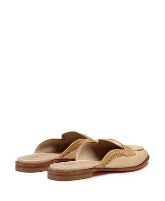  Women's Leather and Fabric Mule