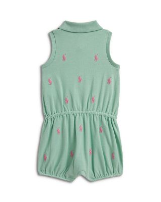 Girls' Polo Pony Cotton Mesh Bubble Shortall - Baby