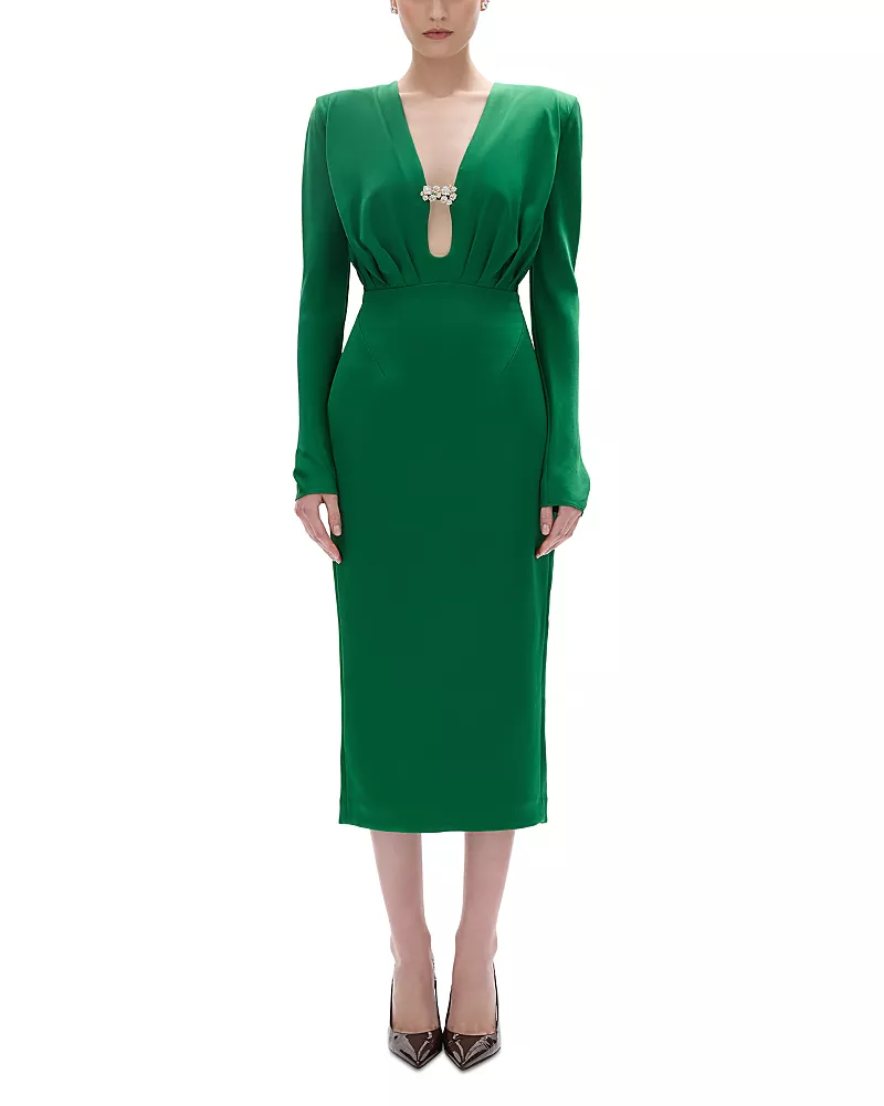 Rachel Gilbert Florida Plunge Neck Dress