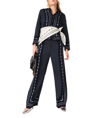 Bandana Print Wide Leg Pants