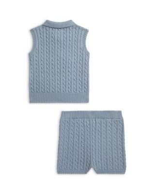 Girls' Mini Cable Cotton Polo Sweater & Shorts - Baby