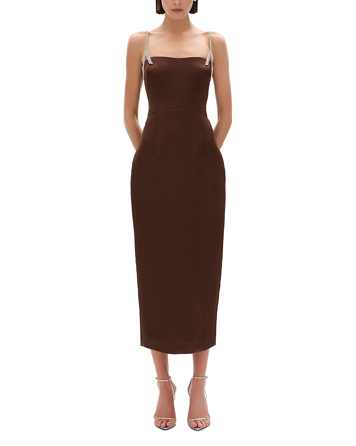 Rachel Gilbert Leora Rhinestone Strap Gown