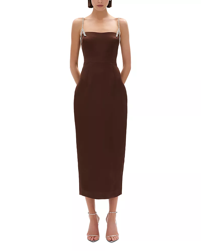 Rachel Gilbert Leora Rhinestone Strap Gown