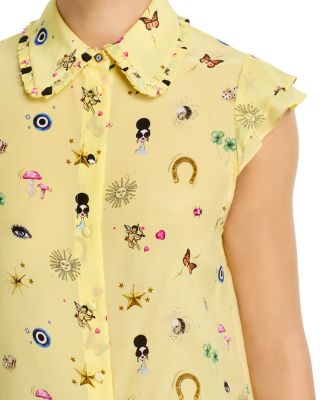 Martel Silk Flutter Sleeve Blouse