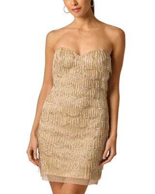Beaded Strapless Mini Dress