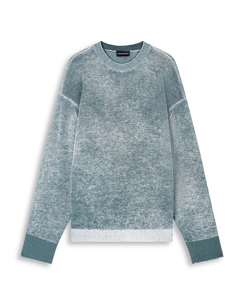 Emporio Armani Printed Jersey Knit Virgin Wool Blend Sweater