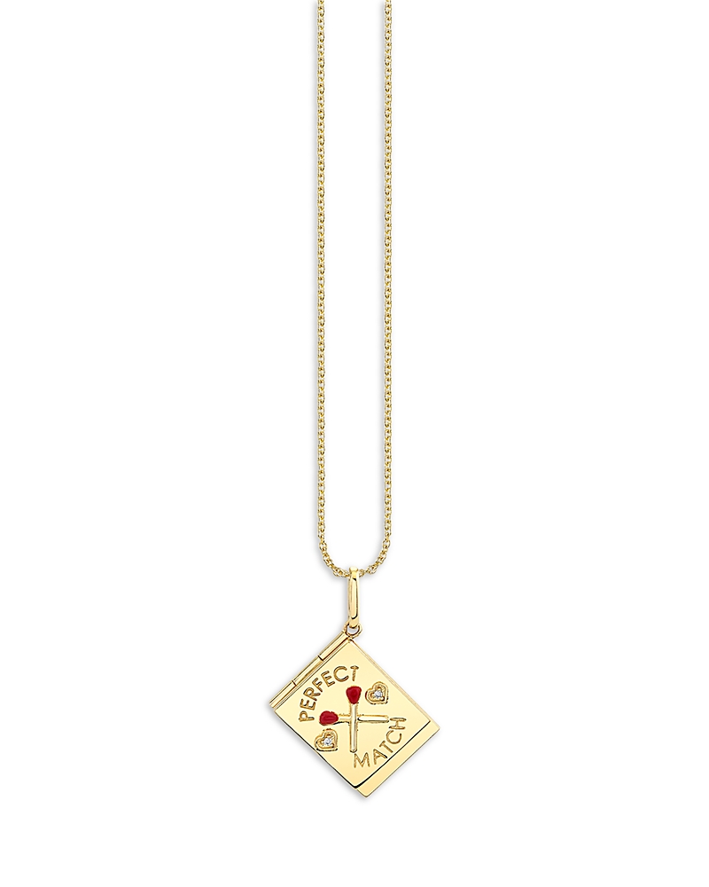Sydney Evan 14K Yellow Gold Diamond Perfect Match Locket Charm Necklace, 16