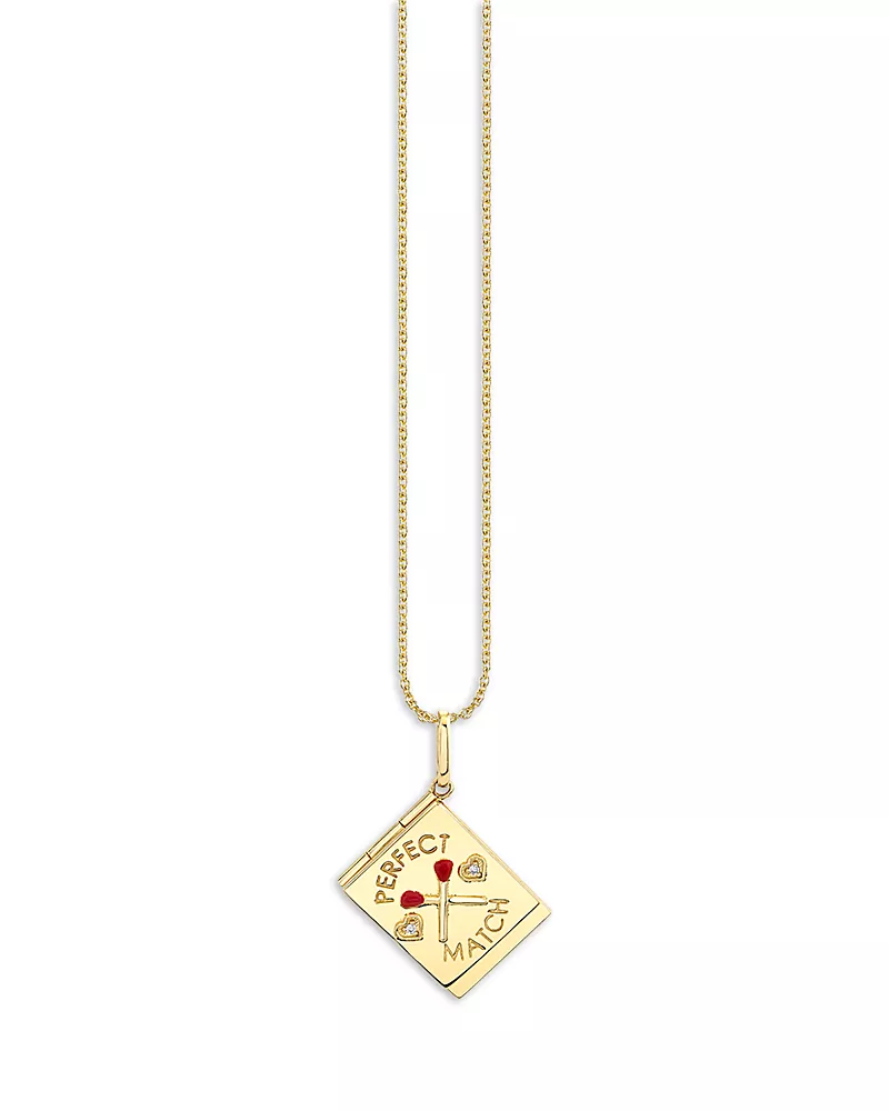 Sydney Evan 14K Yellow Gold Diamond Perfect Match Locket Charm Necklace, 16