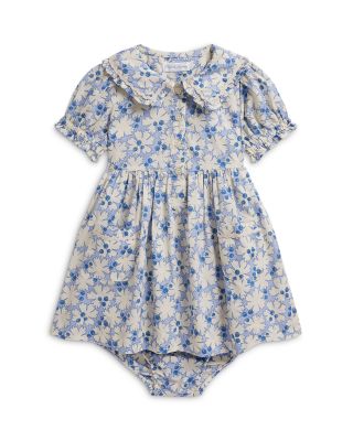 Girls' Blueberry Cotton Shirtdress & Bloomer - Baby