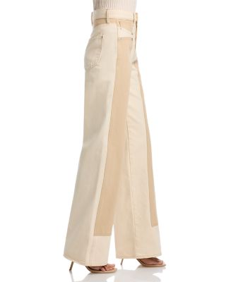 Taylor High Rise Wide Leg Jeans in Ecru/Sto