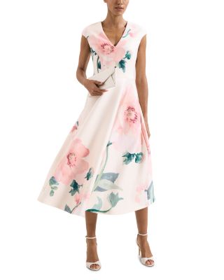 Rakhi Scuba Floral Printed Midi Dress