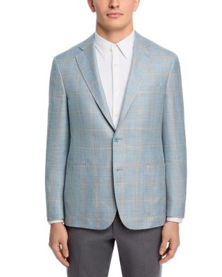 Loro Piana Fabric Wool, Silk & Linen Plaid Slim Fit Sport Coat