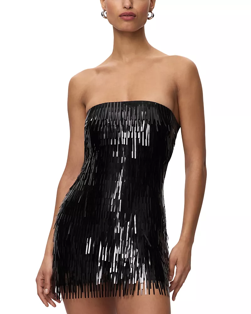 Herve Leger Keira Sequin Fringe Mini Dress