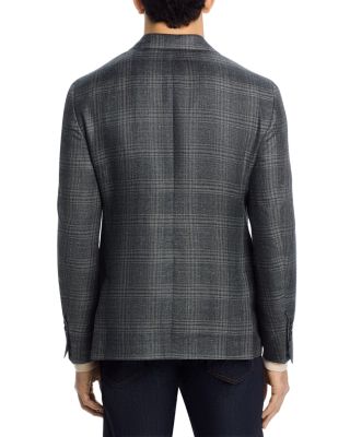 Linen & Wool Plaid Unstructured Slim Fit Sport Coat