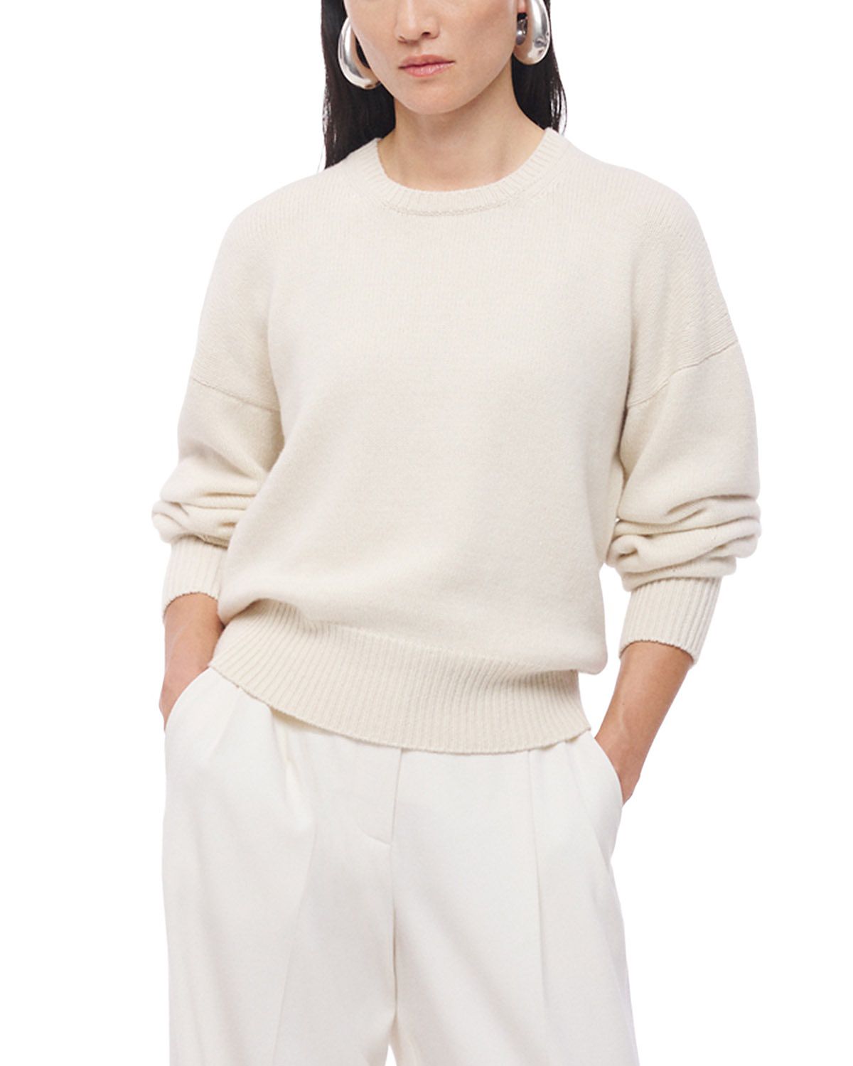 Another Tomorrow Cashmere Knit Sweatshirt