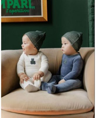  Unisex Velour Plaid Bear Collection Footie + Beanie - Baby