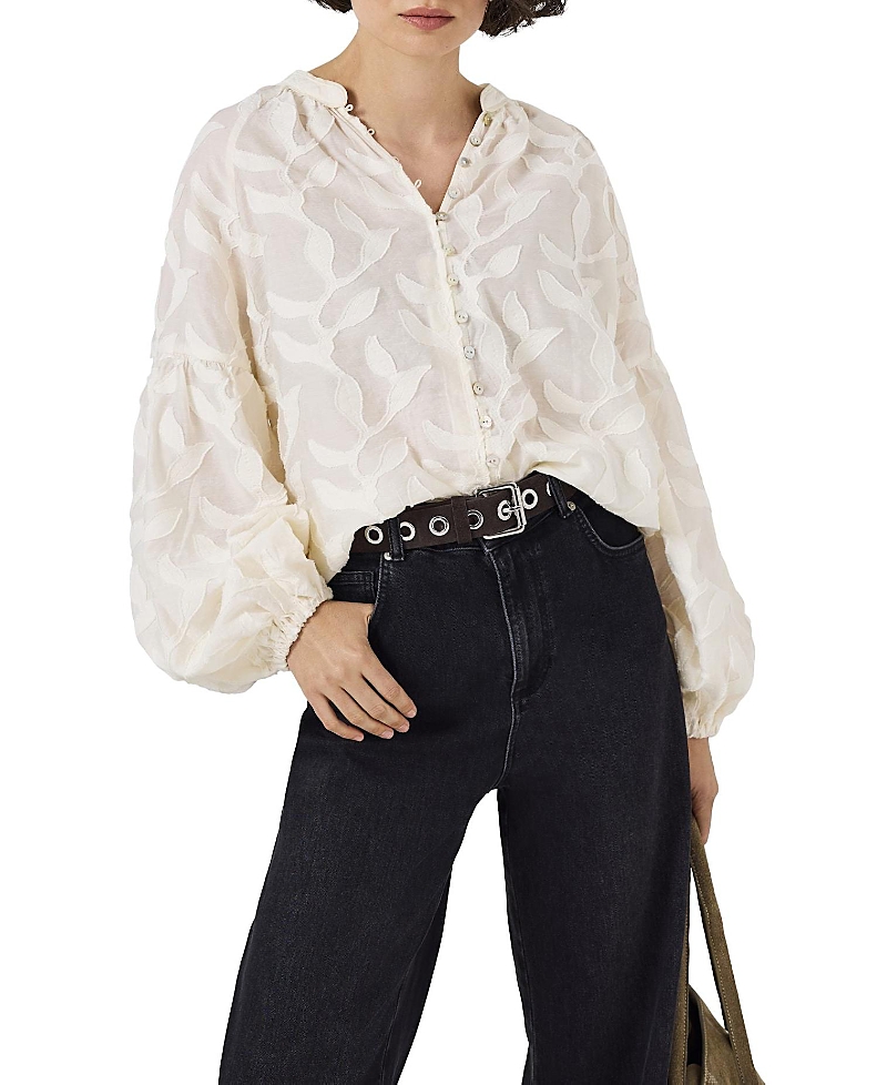 Mint Velvet Women's Floral Jacquard Blouse