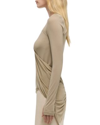 Twist Draped Long Sleeve Top