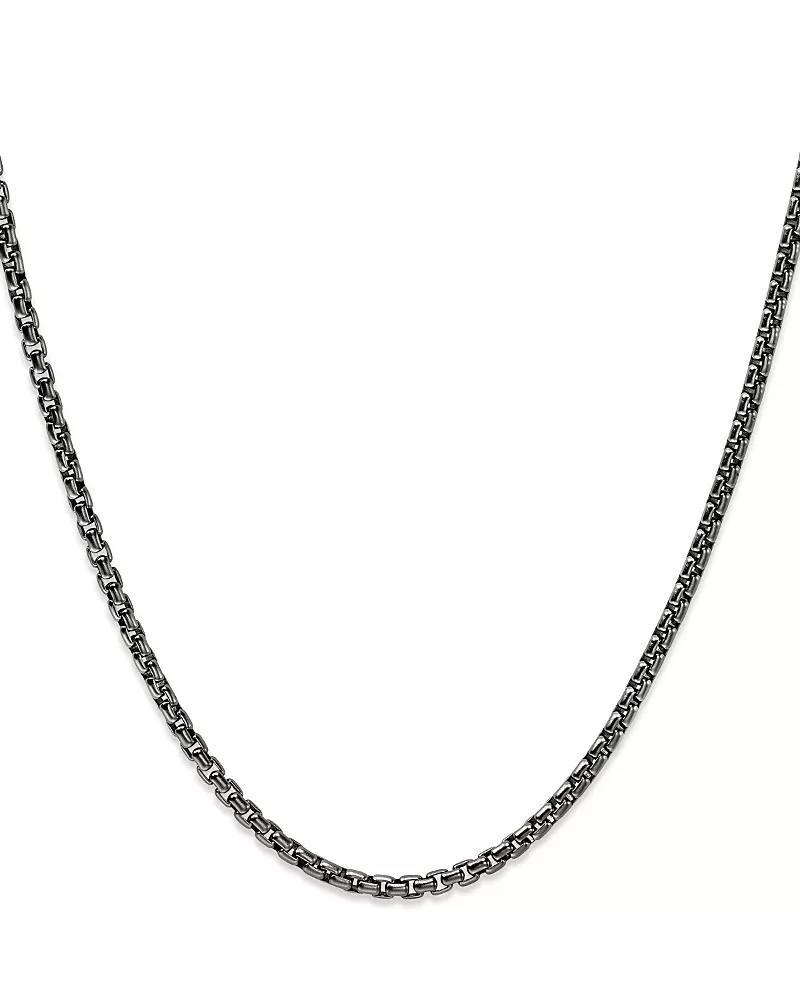 John Hardy Sterling Silver Chain Box Link Darkened Chain, 24