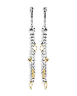 18K Yellow Gold & Sterling Silver Caviar Icon Tassel Drop Earrings