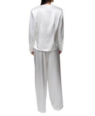  Statement Draped Satin Top