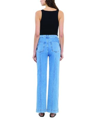  High Waisted Denim Trouser in Light Blue Wash