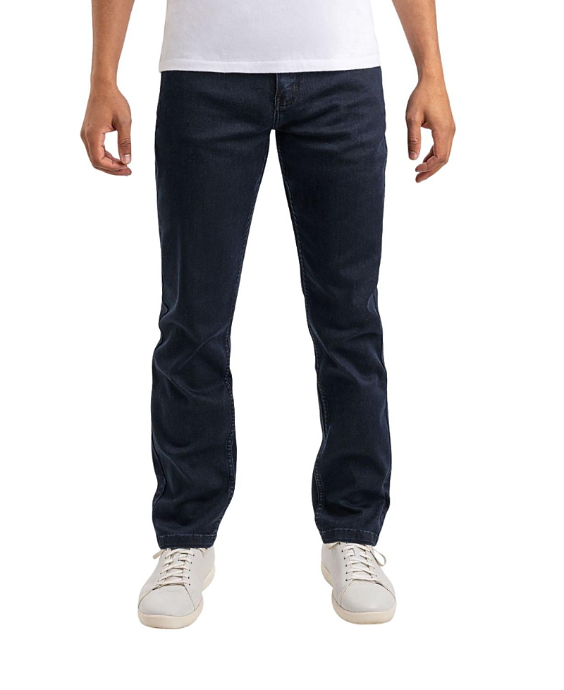 Mugsy Men's Classic Fit Jeans Signature Stretch Denim Dark Blue Wash