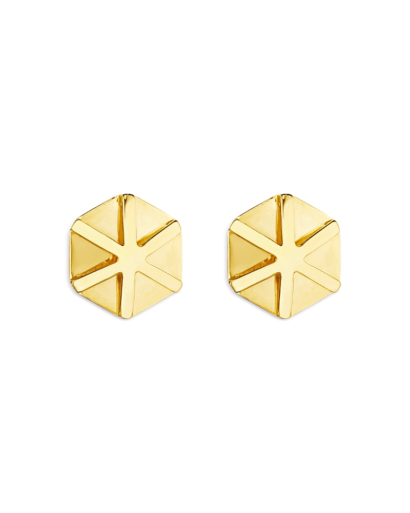 Cadar 18K Yellow Gold B Home Star Stud Earrings