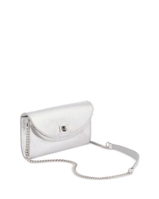Mambo Metallic Silver Leather Clutch