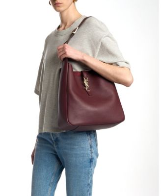 Le 5 A 7 Supple Large Shoulder Hobo Bag In Grained Leather