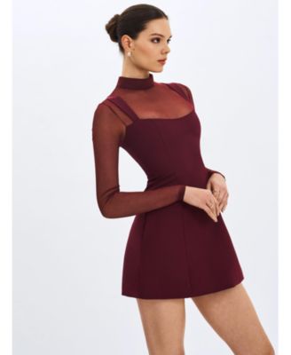  Natasha Faux Two-Piece Turtleneck Mini Dress