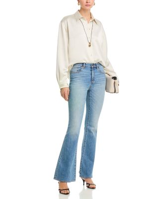 Helena 5 Pocket High Rise Flared Jeans in Light Wash