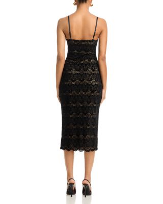 Scallop Stretch Lace Midi Dress - Exclusive 