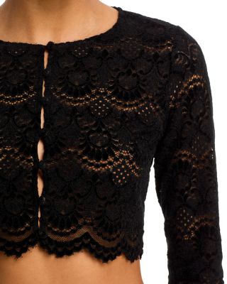 Crop Lace Cardigan Sweater - Exclusive 