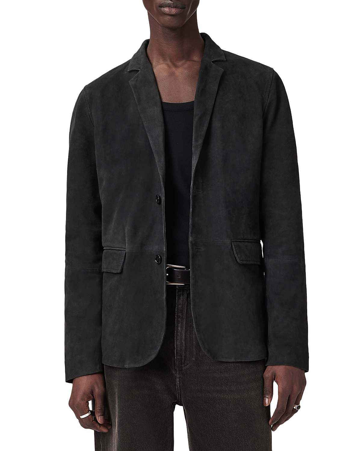Allsaints Monet Waxed Suede Regular Fit Blazer